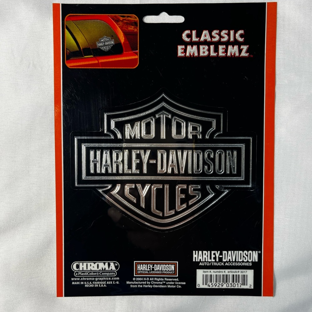 Harley-Davidson Motorcycles Bar & Shield Chrome Sticker Chroma Decal Classic NEW
